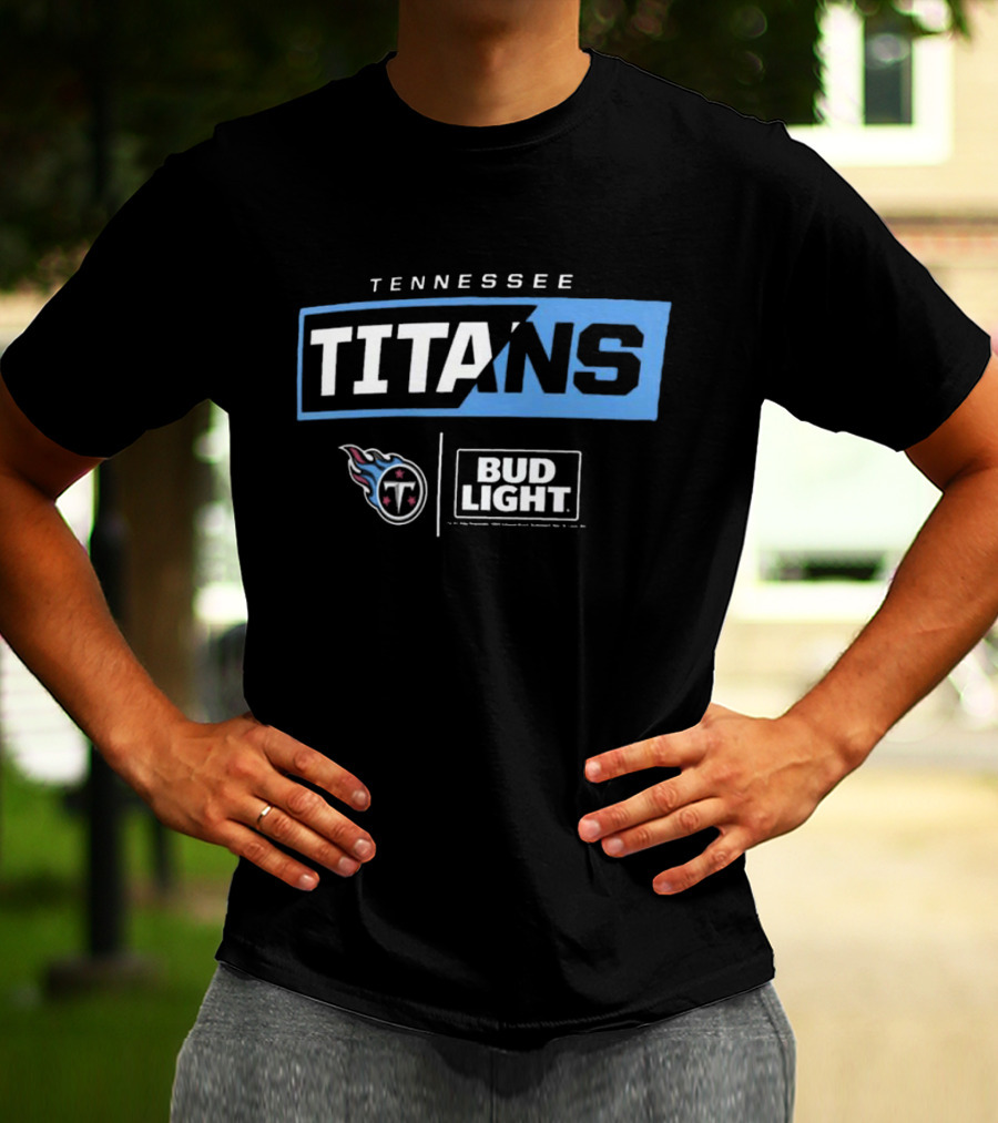 Tennessee Titans Bud Light Fanatics Branded NFL Collaboration T-Shirt