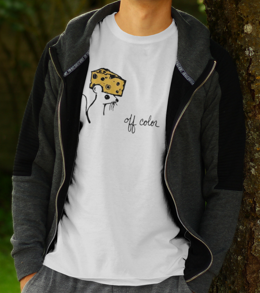 Cheesehead Mouse Off Color Sketch With Cheese Hat T-Shirt