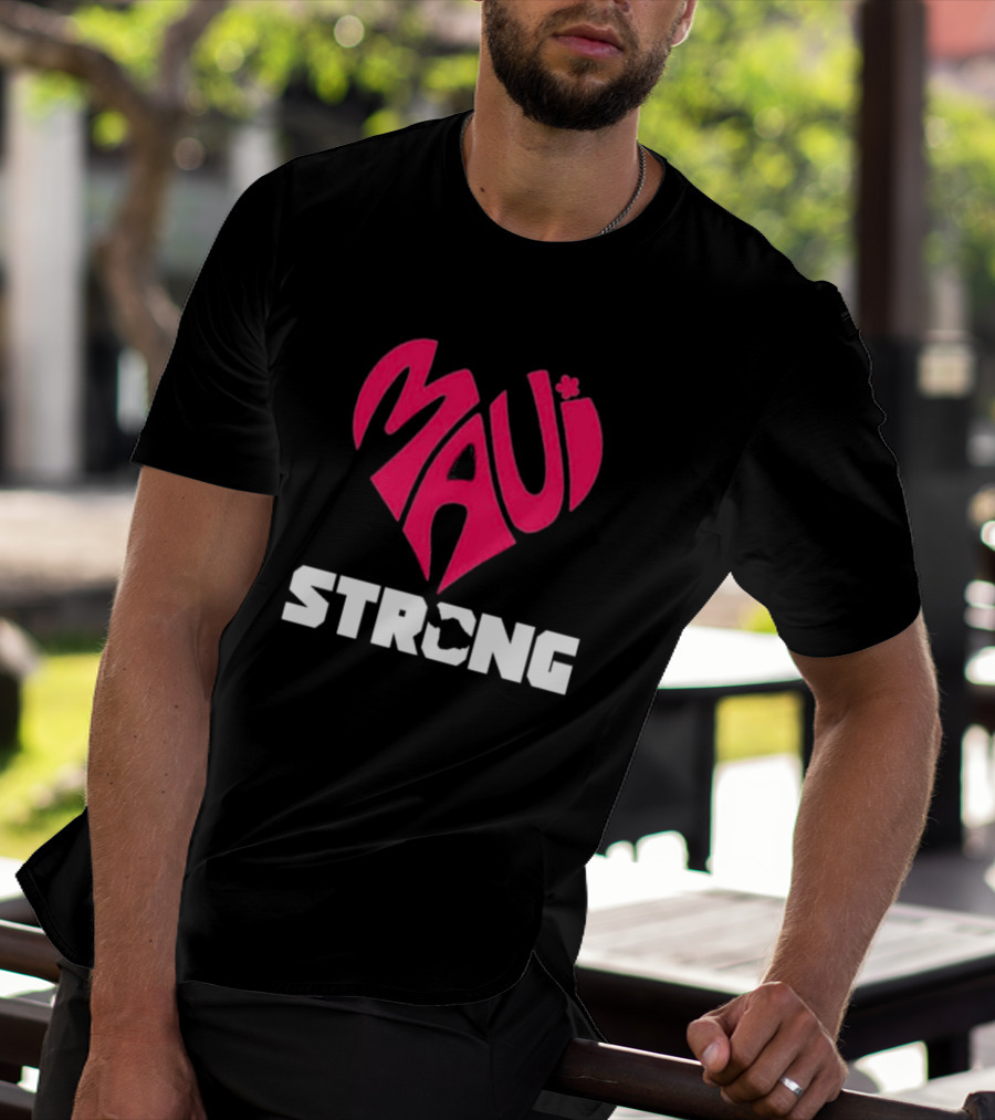 Maui Heart Strong Symbol In Pink T-Shirt