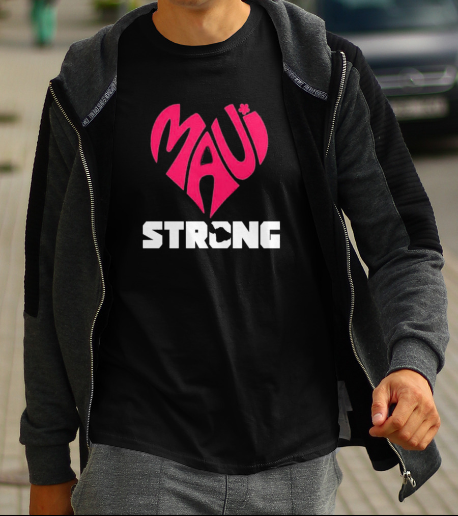 Maui Heart Strong Symbol In Pink T-Shirt