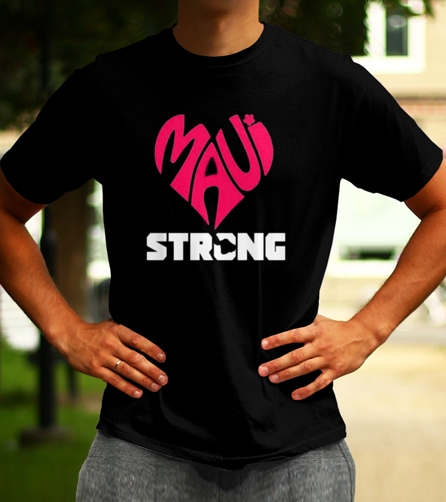 Maui Heart Strong Symbol In Pink T-Shirt
