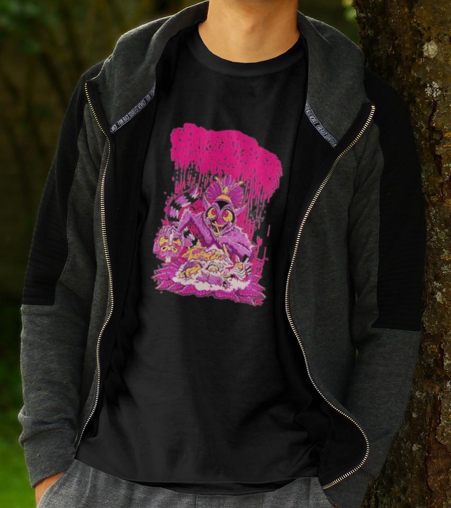 Sanguisugabogg Madagascar Lemur Creature In Psychedelic Pink With Dripping Effect T-Shirt