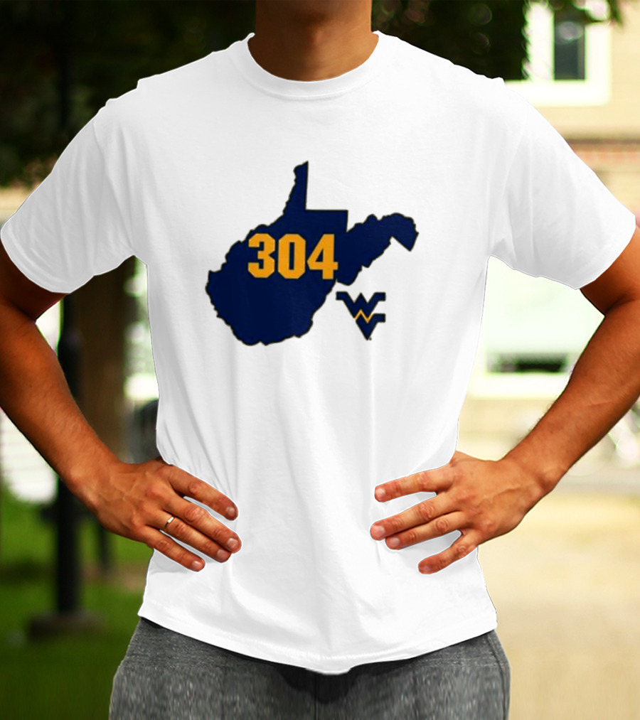 WVU 304 West Virginia State Map With Iconic T-Shirt