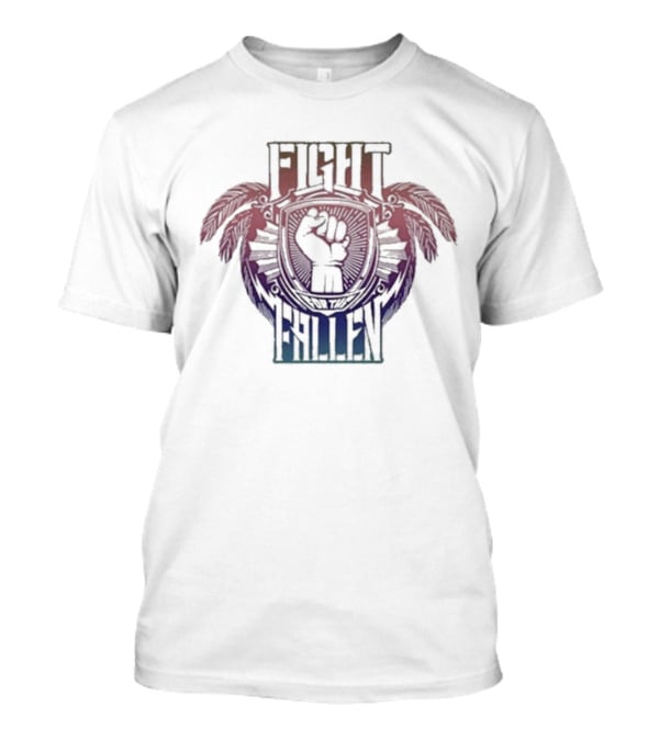 Maui Strong Fight For The Fallen Raised Fist With Feather Accents T-Shirt