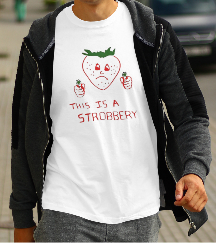 This Is A Strobbery Angry Strawberry Holding Guns T-Shirt