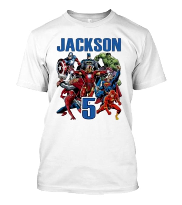 Jackson 5 Super Hero Birthday Avengers Family T-Shirt