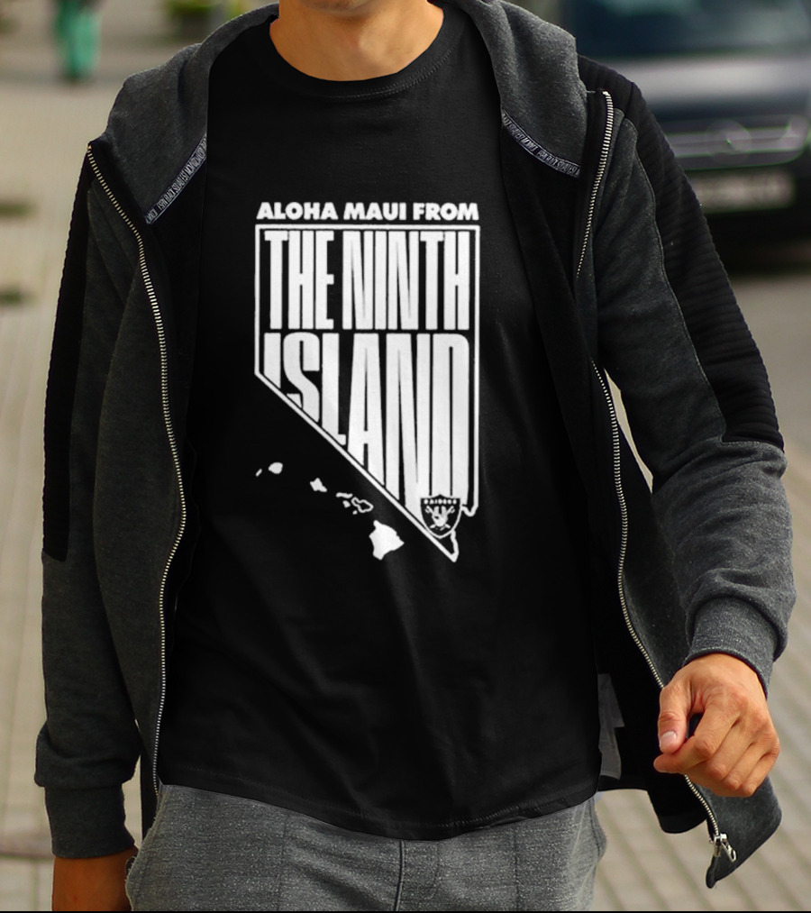 Aloha Maui From The Ninth Island Raiders Nevada Map T-Shirt