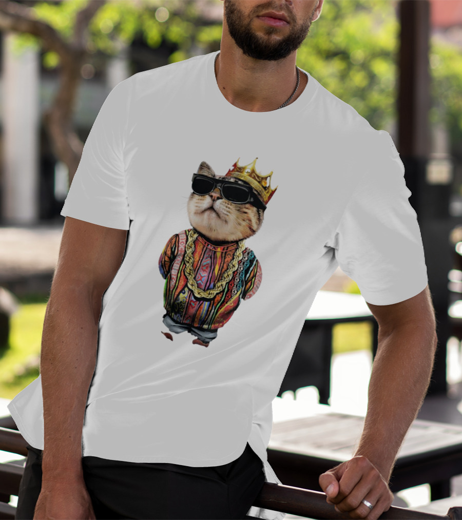 Big Paw Paw Cat With Crown And Shades T-Shirt