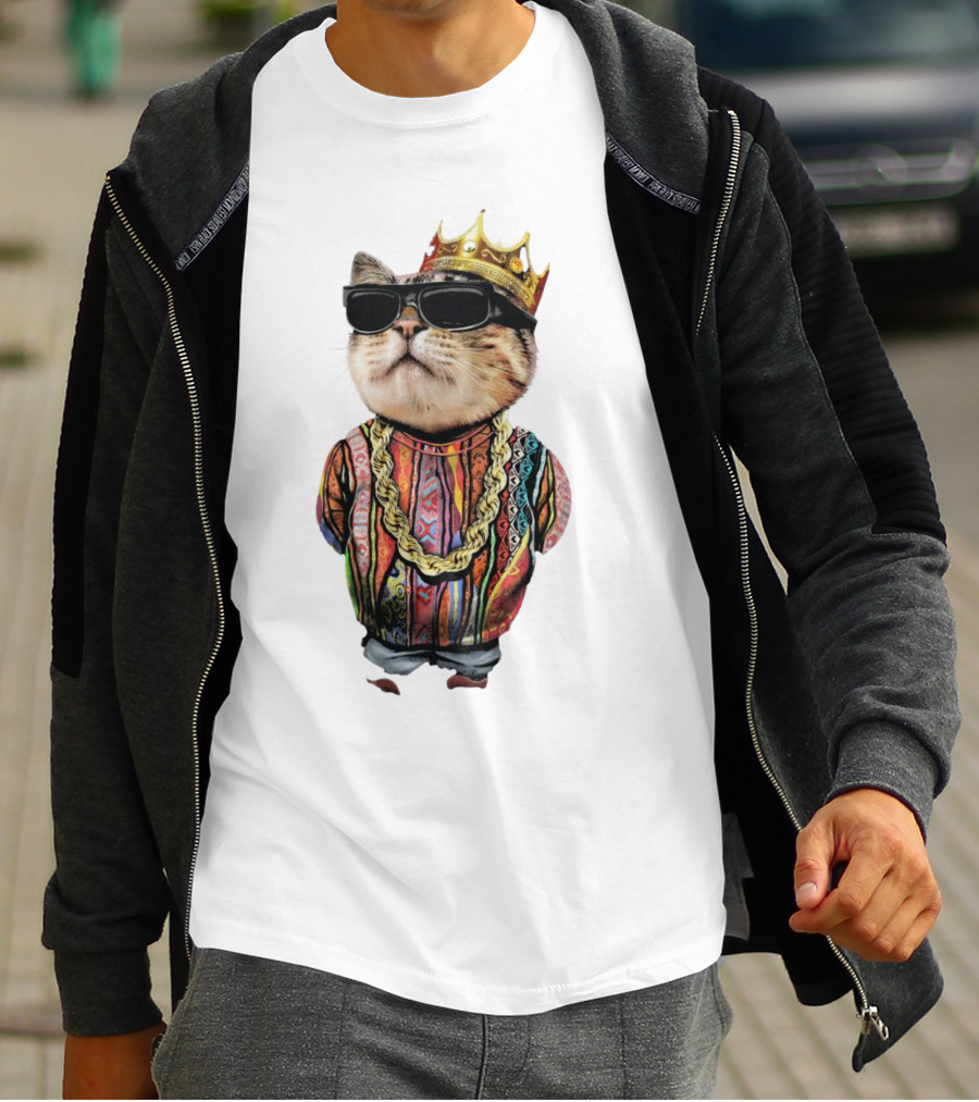 Big Paw Paw Cat With Crown And Shades T-Shirt