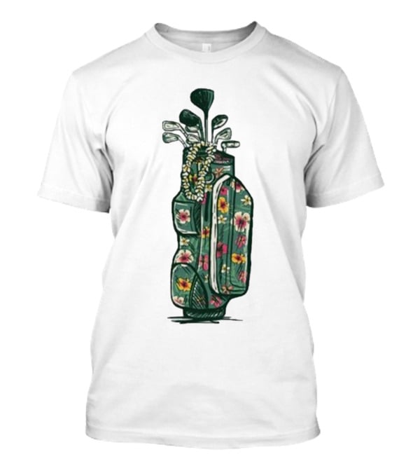 Golf Maui Pocket Hawaiian Floral Golf Bag T-Shirt