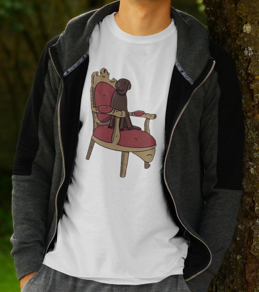 Poorly Drawn Arsenal Dog On Ornate Chair T-Shirt