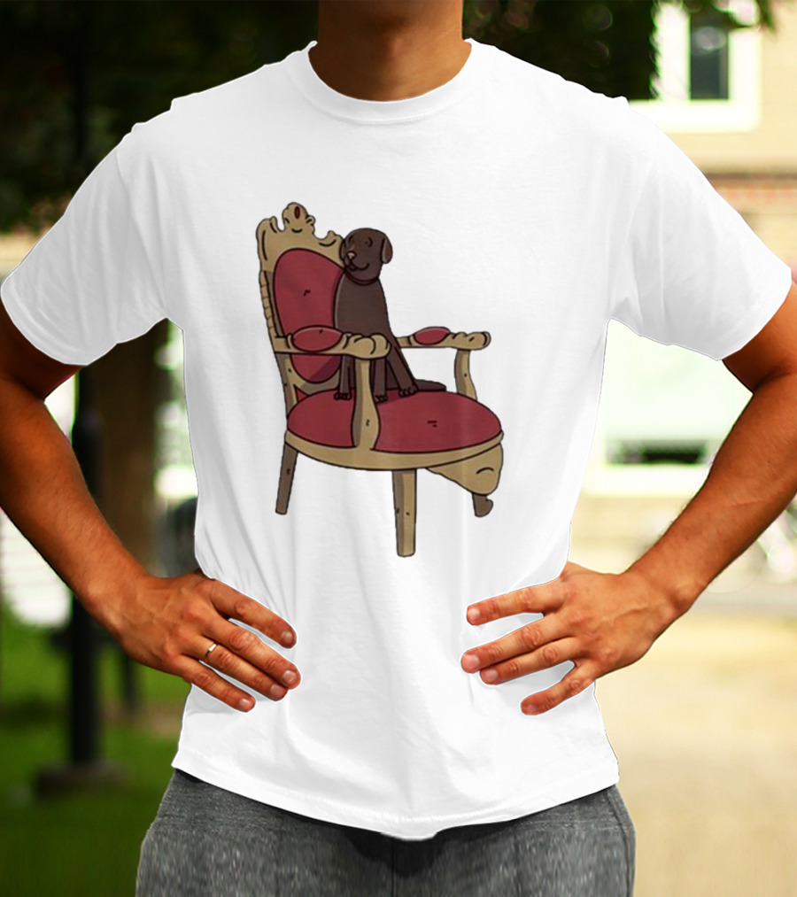 Poorly Drawn Arsenal Dog On Ornate Chair T-Shirt