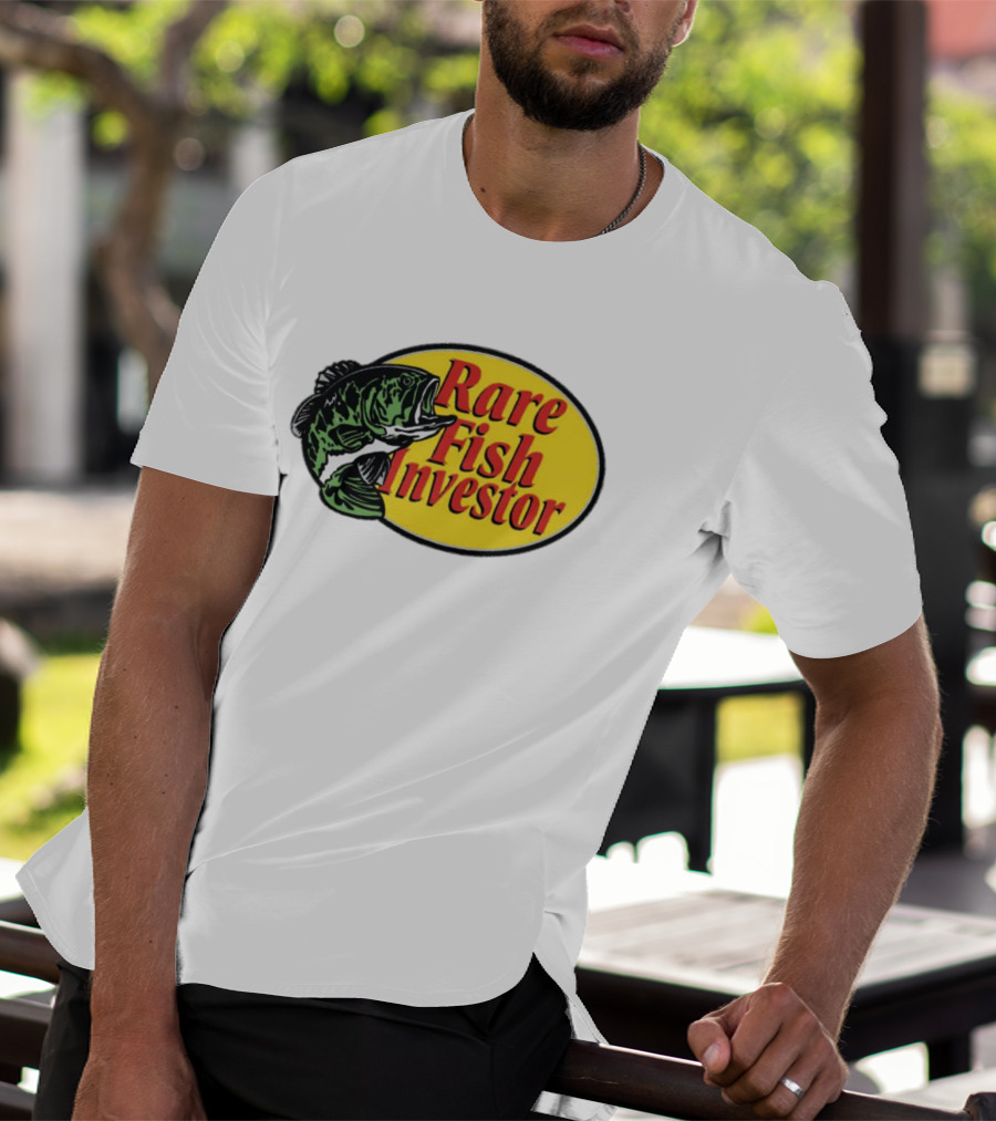 Rare Fish Investor Yellow Oval Emblem With Bass T-Shirt