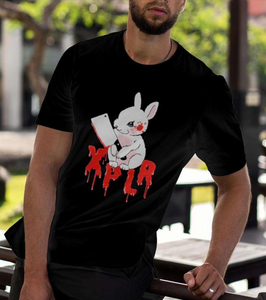 XPLR Bloodstained Rabbit With Cleaver T-Shirt