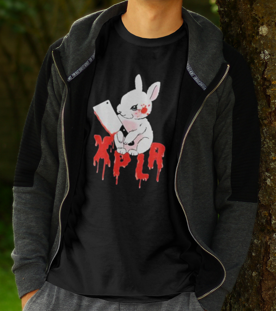 XPLR Bloodstained Rabbit With Cleaver T-Shirt