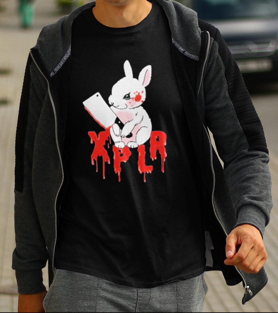 XPLR Bloodstained Rabbit With Cleaver T-Shirt