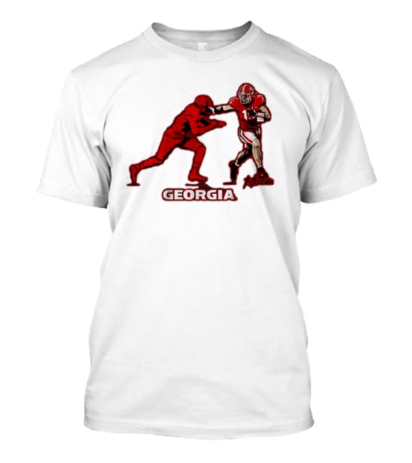 Georgia Football Superstar Brock Bowers Action Pose T-Shirt