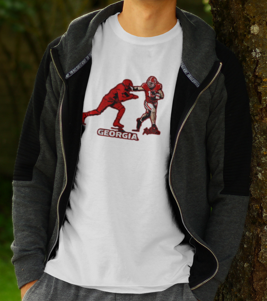Georgia Football Superstar Brock Bowers Action Pose T-Shirt