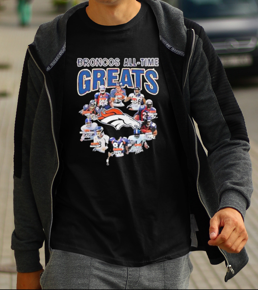 Broncos All-Time Greats Signatures Denver Broncos Legends T-Shirt