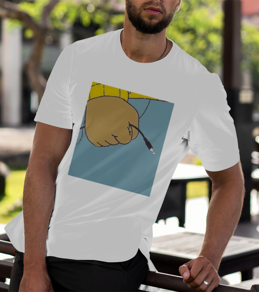 Arnold Pass The Aux Hand Holding Audio Cable Meme T-Shirt