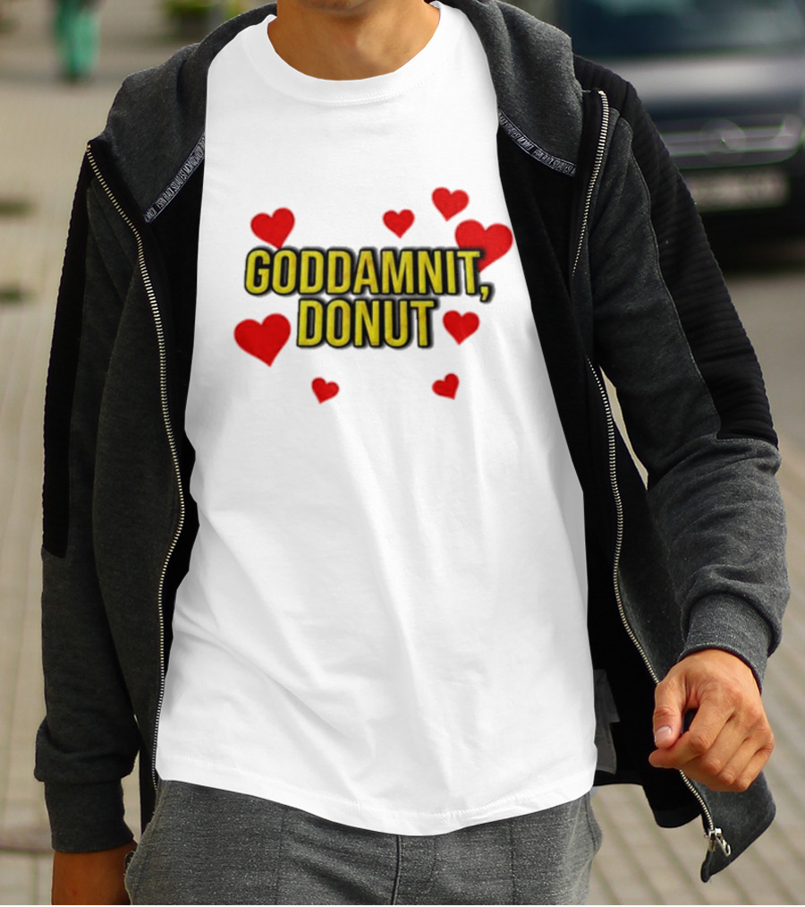 Dungeoncrawlercarl Goddamnit Donut Red Hearts T-Shirt