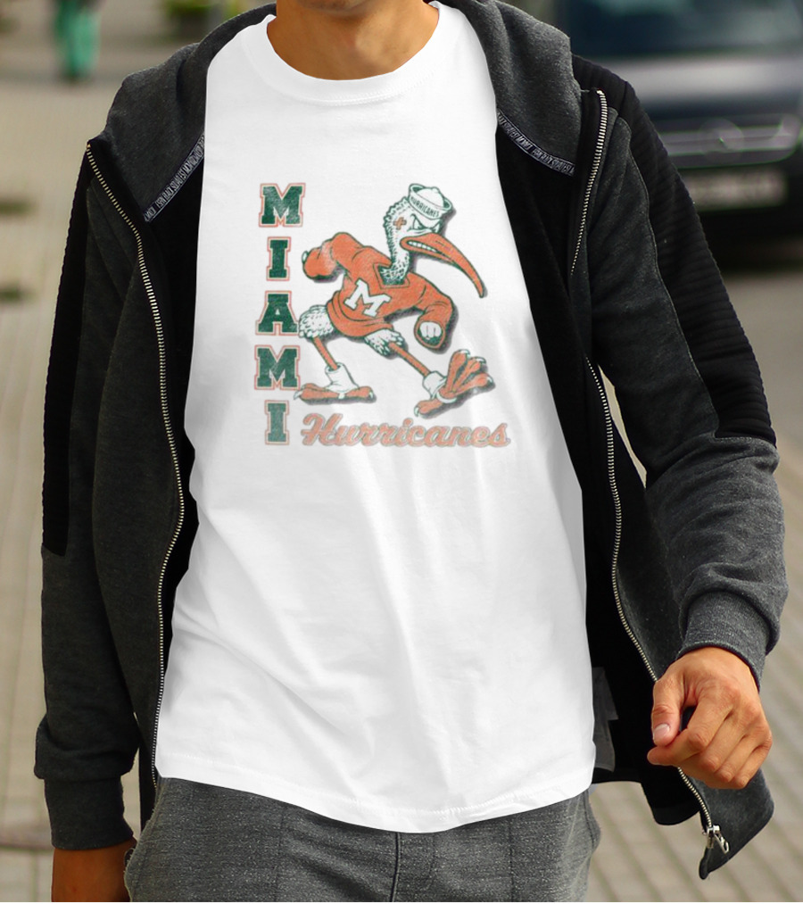 Miami Hurricanes Vintage Ibis Mascot Phase Out '47 Franklin T-Shirt