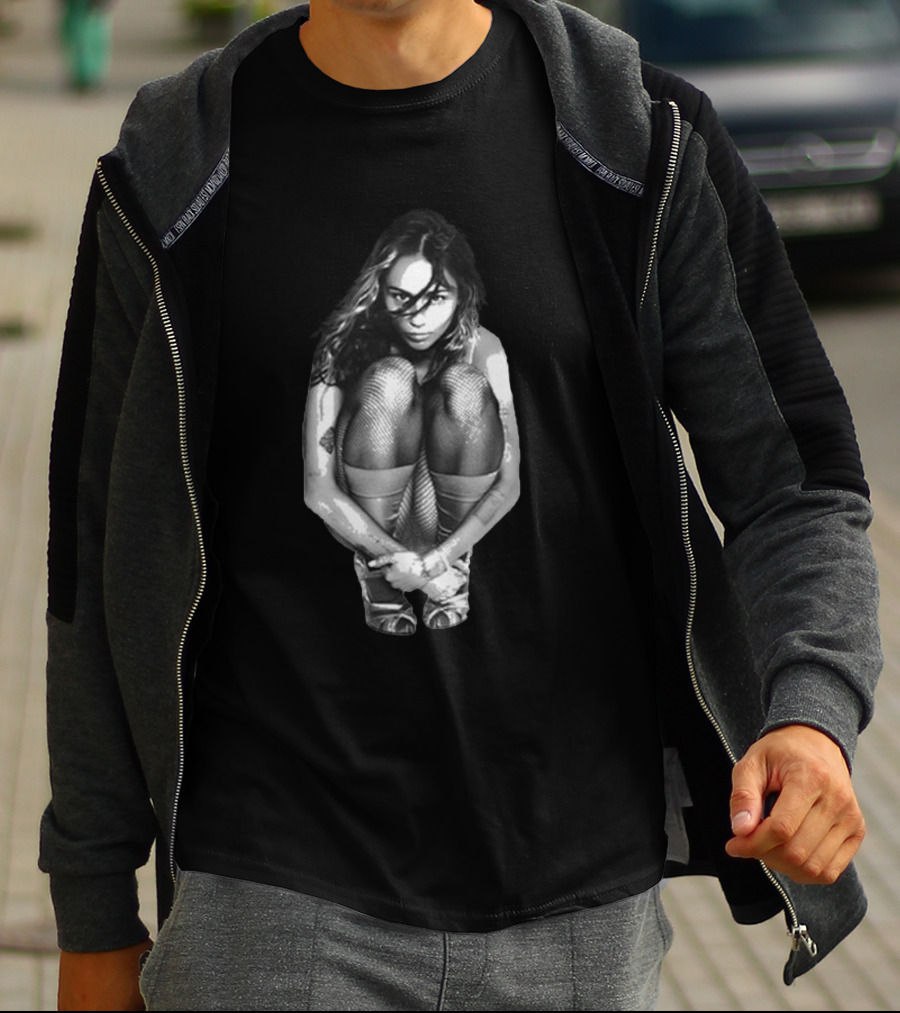 Used To Be Young Black And White Crouching Woman Photography T-Shirt