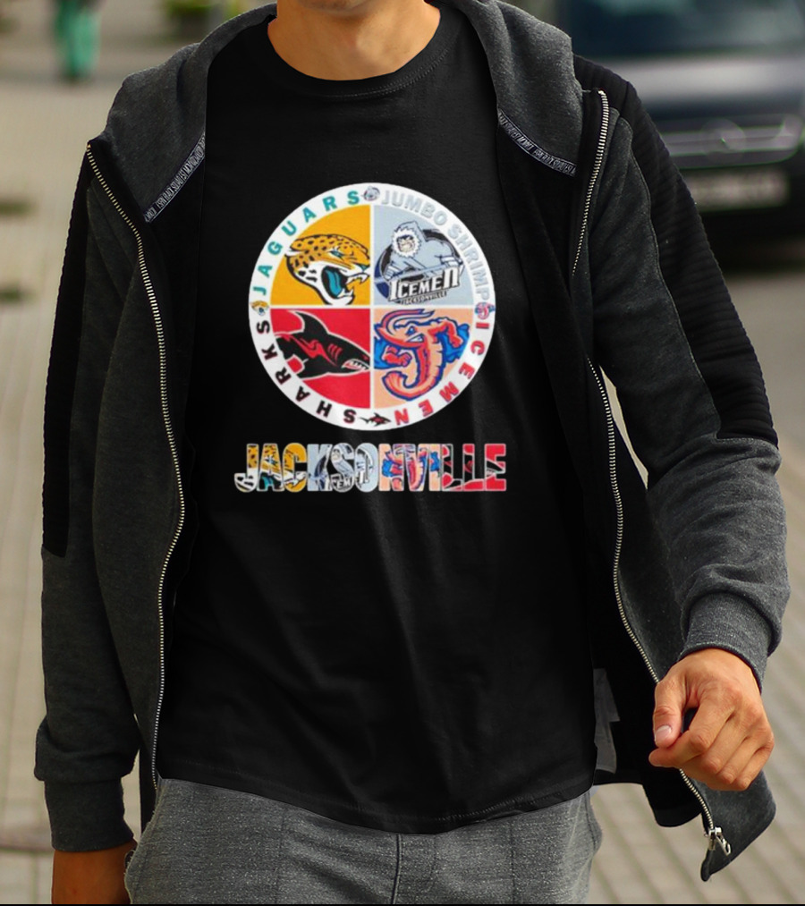 Jacksonville Jaguars Sharks Jumbo Shrimp Icemen T-Shirt