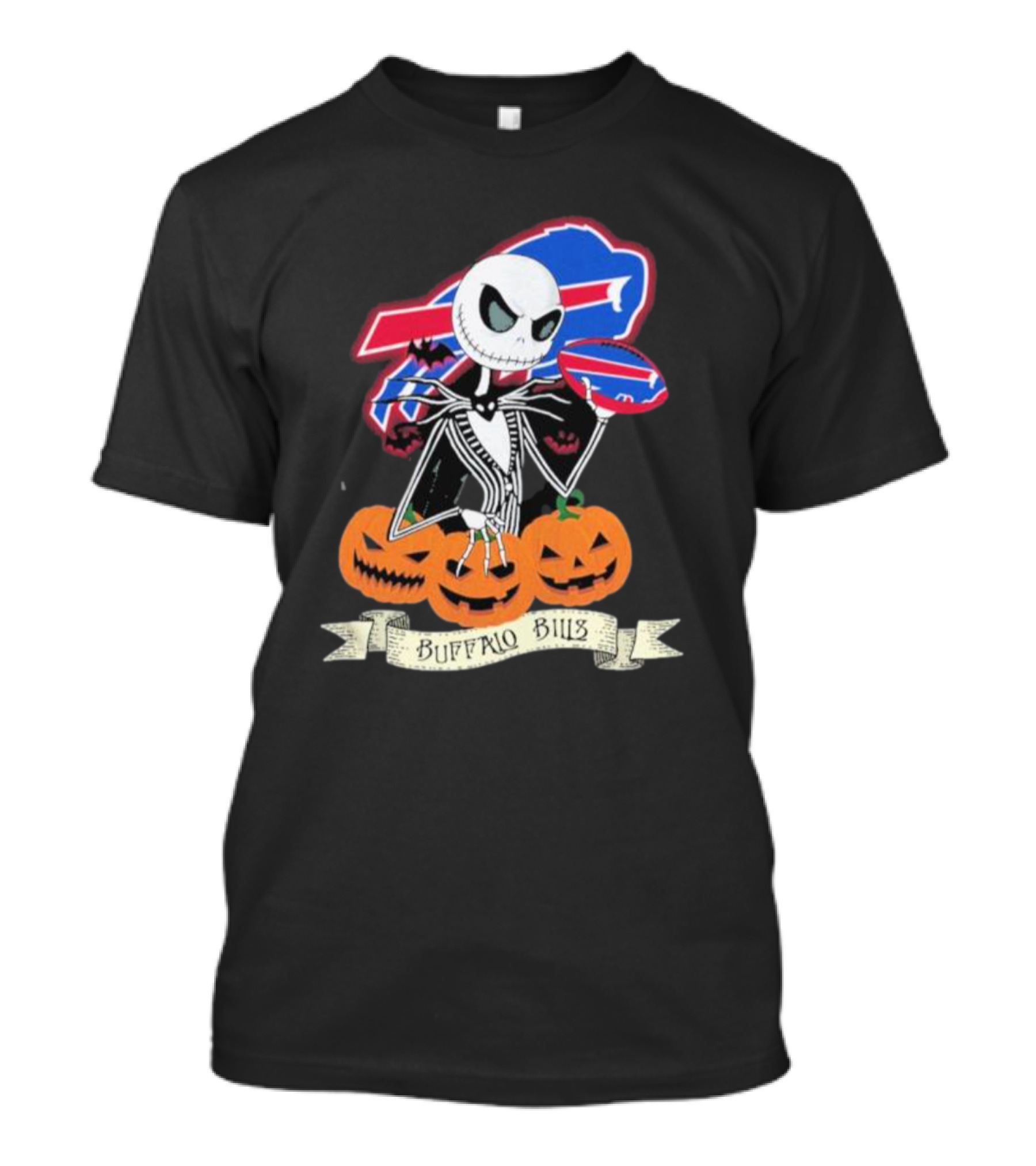 Buffalo Bills Jack Skellington NFL Football Halloween Pumpkins T-Shirt