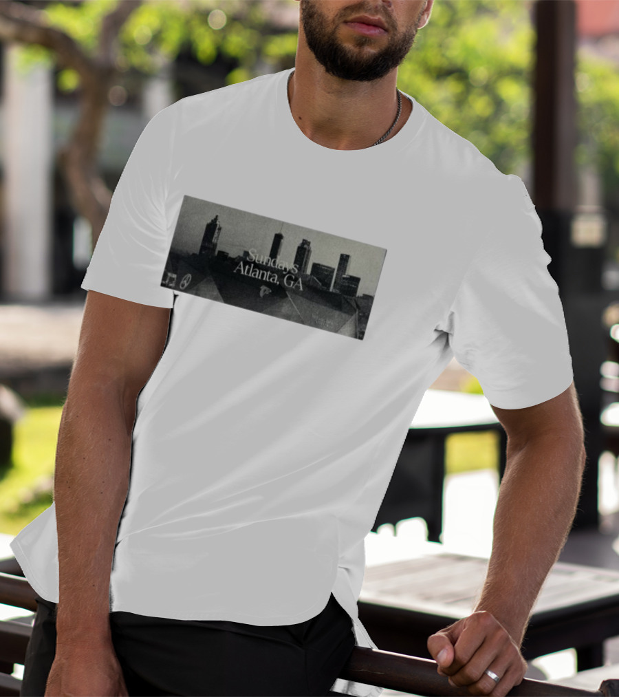 Atlanta Falcons Majestic Threads Sundays Skyline Atlanta GA T-Shirt