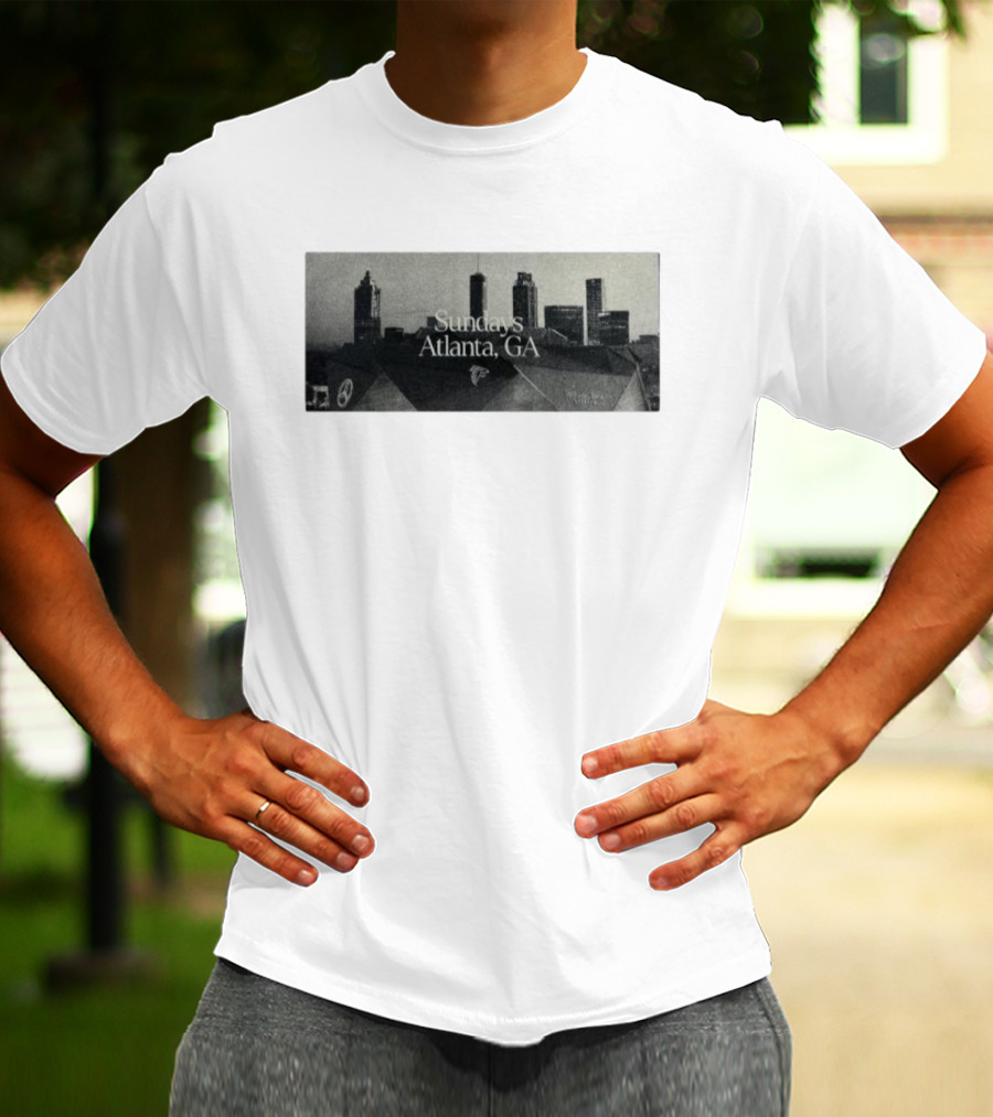 Atlanta Falcons Majestic Threads Sundays Skyline Atlanta GA T-Shirt