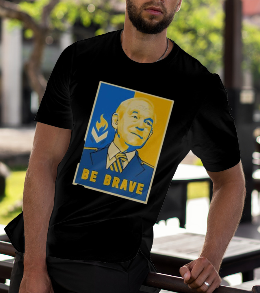 Ron Paul Be Brave Inspirational Blue And Yellow T-Shirt