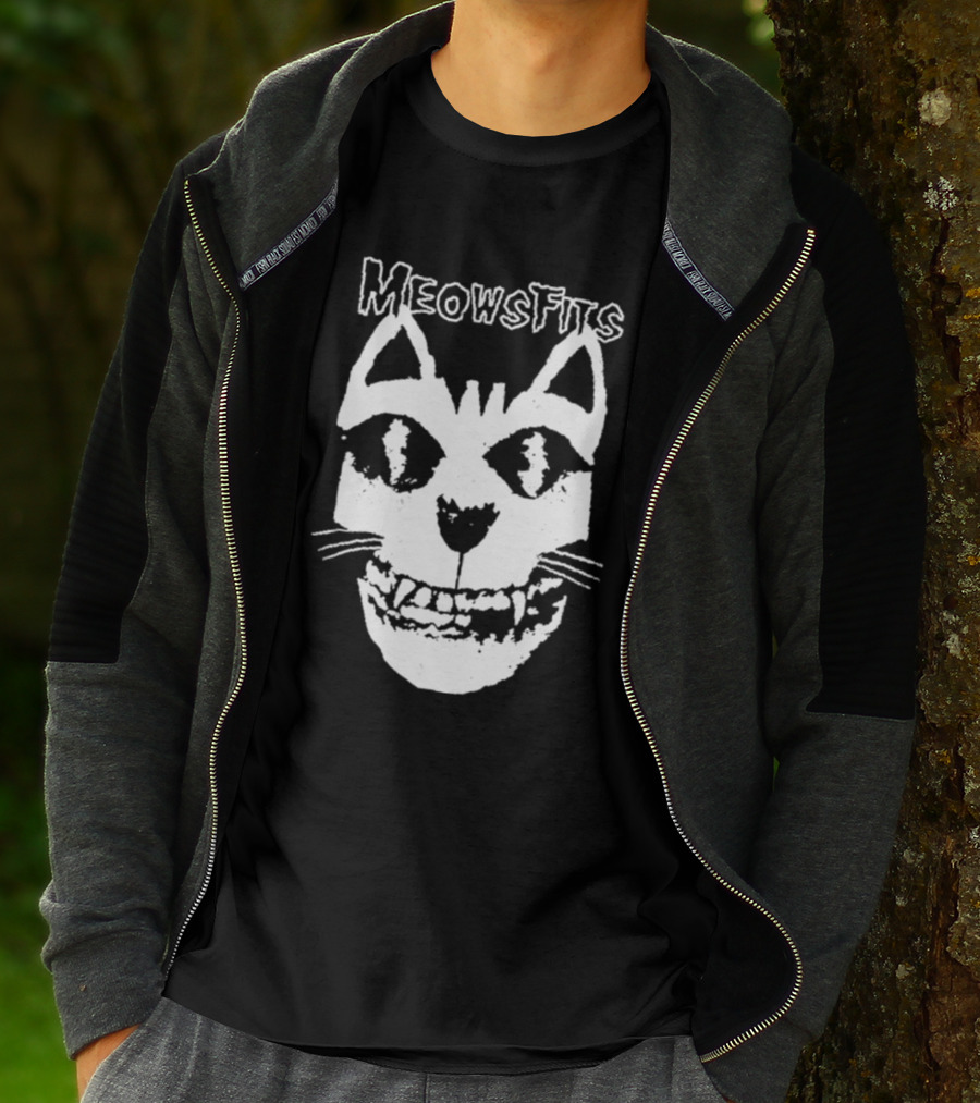 Meowsfits Grinning Cat Skull T-Shirt