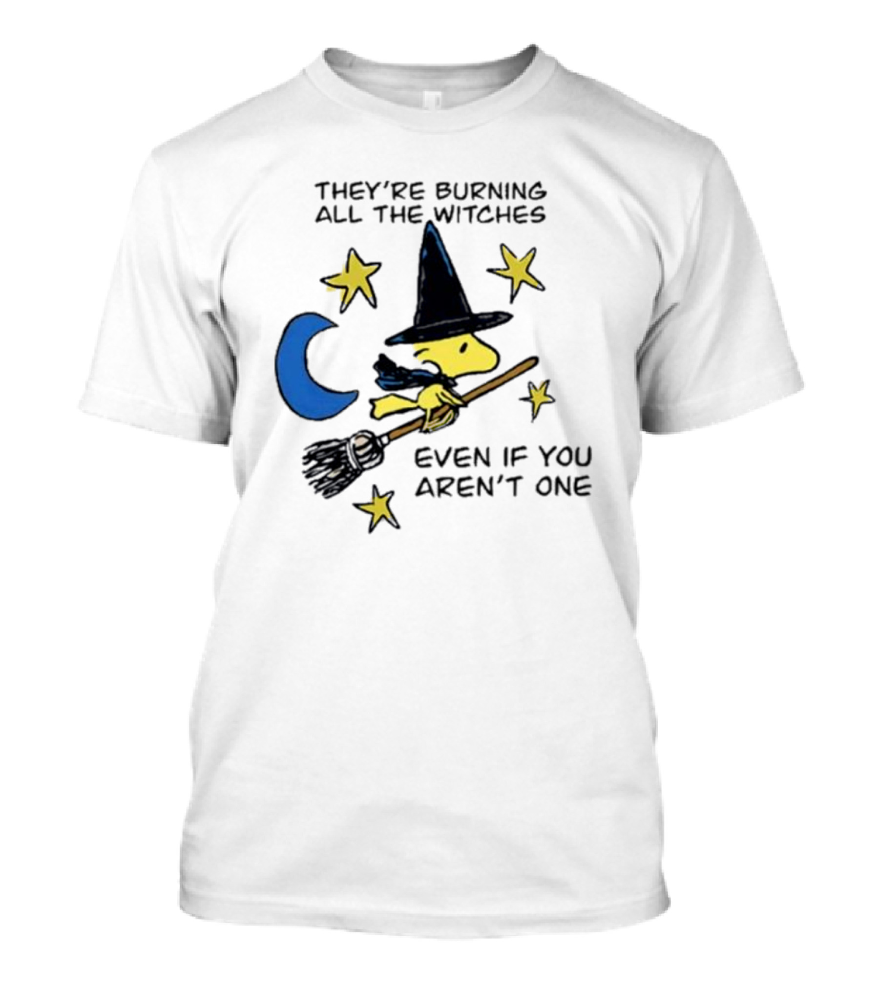 They’re Burning All The Witches Even If You Aren’t One Woodstock Wizard Stars Moon Broomstick T-Shirt