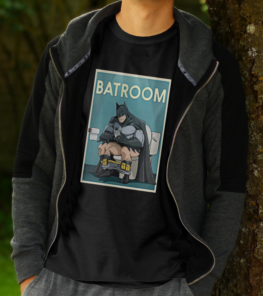 Batman Toilet Batroom Comic Panel T-Shirt