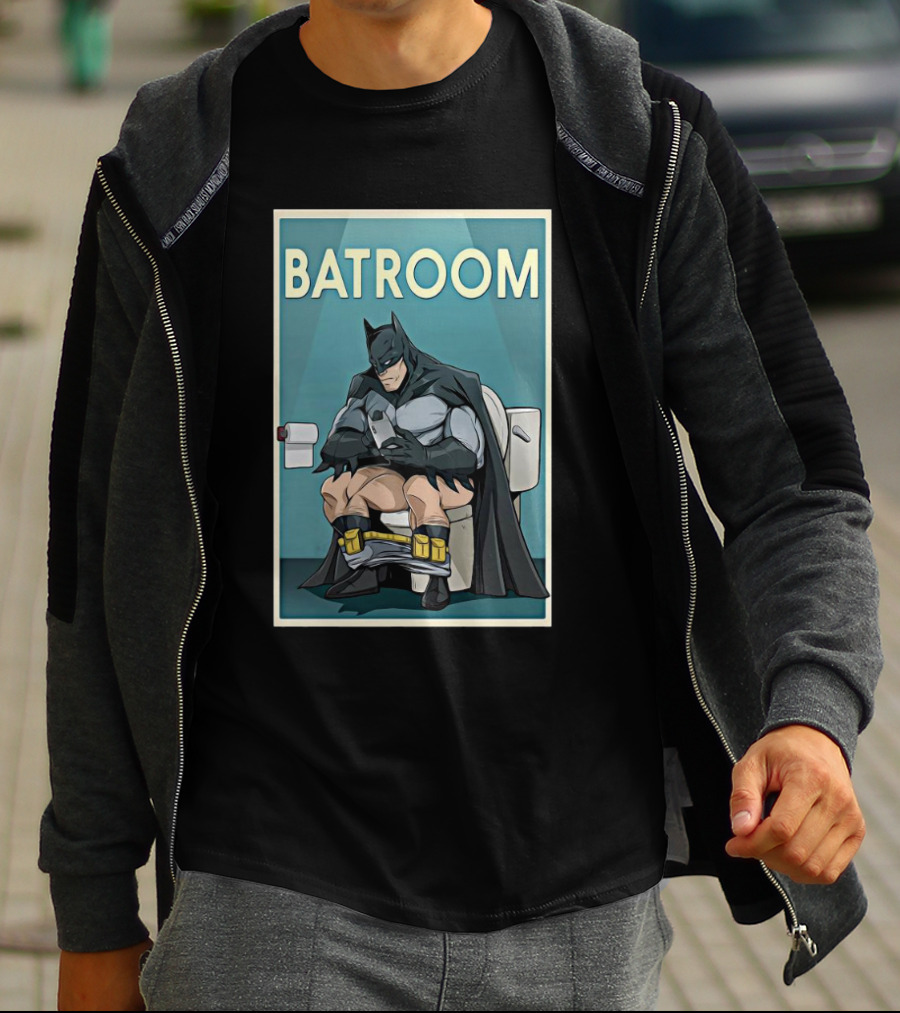 Batman Toilet Batroom Comic Panel T-Shirt