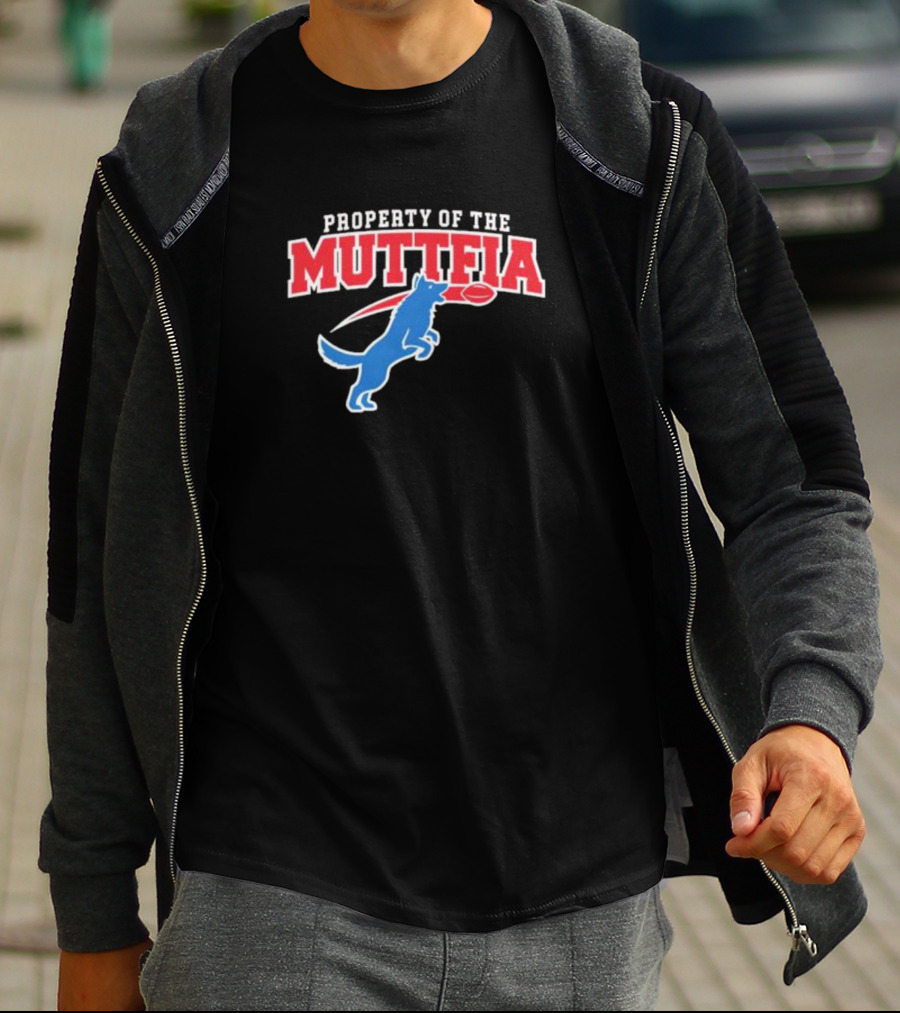 PROPERTY OF THE MUTTFIA BLUE DOG WITH FOOTBALL T-Shirt