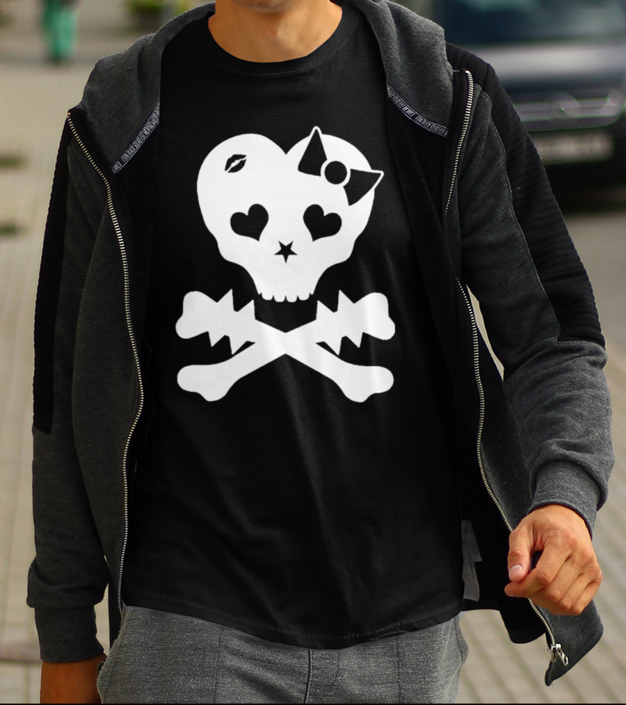 Punx N Kisses Twilight Skull Heart Bow Crossbones T-Shirt