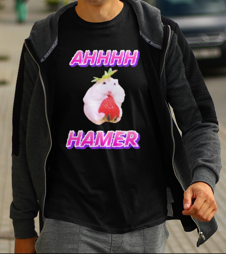 Ahhhh Hamer Strawberry Holding Hamer T-Shirt