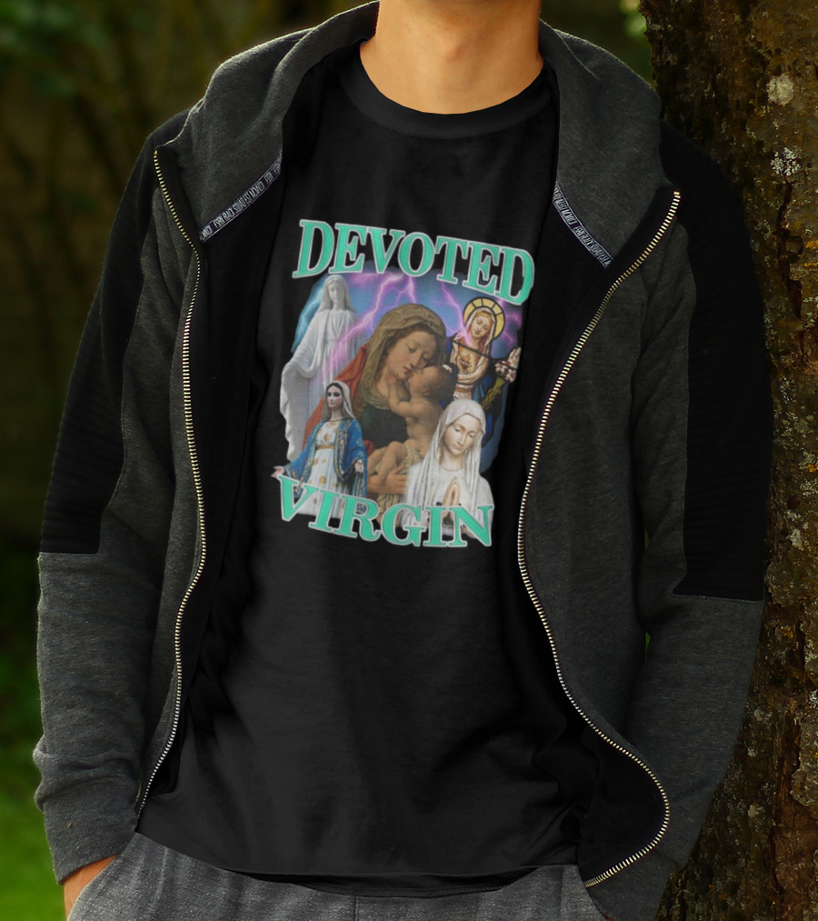 Devoted Virgin Mary Iconic Religious T-Shirt
