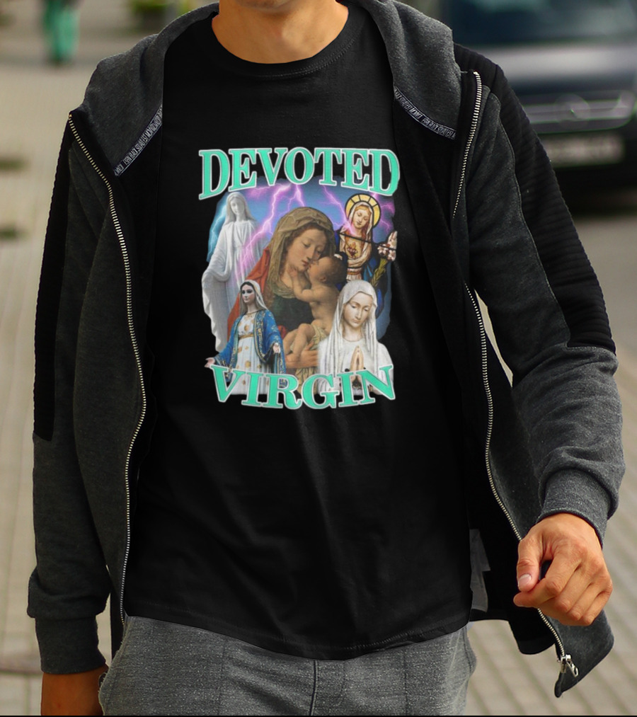 Devoted Virgin Mary Iconic Religious T-Shirt