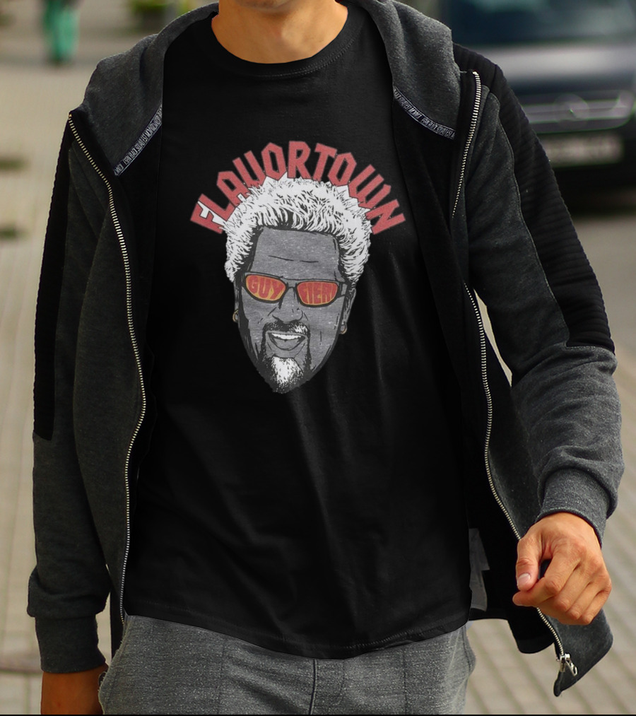 Flavortown Guy Fieri Head With Sunglasses And Spiky Hair T-Shirt