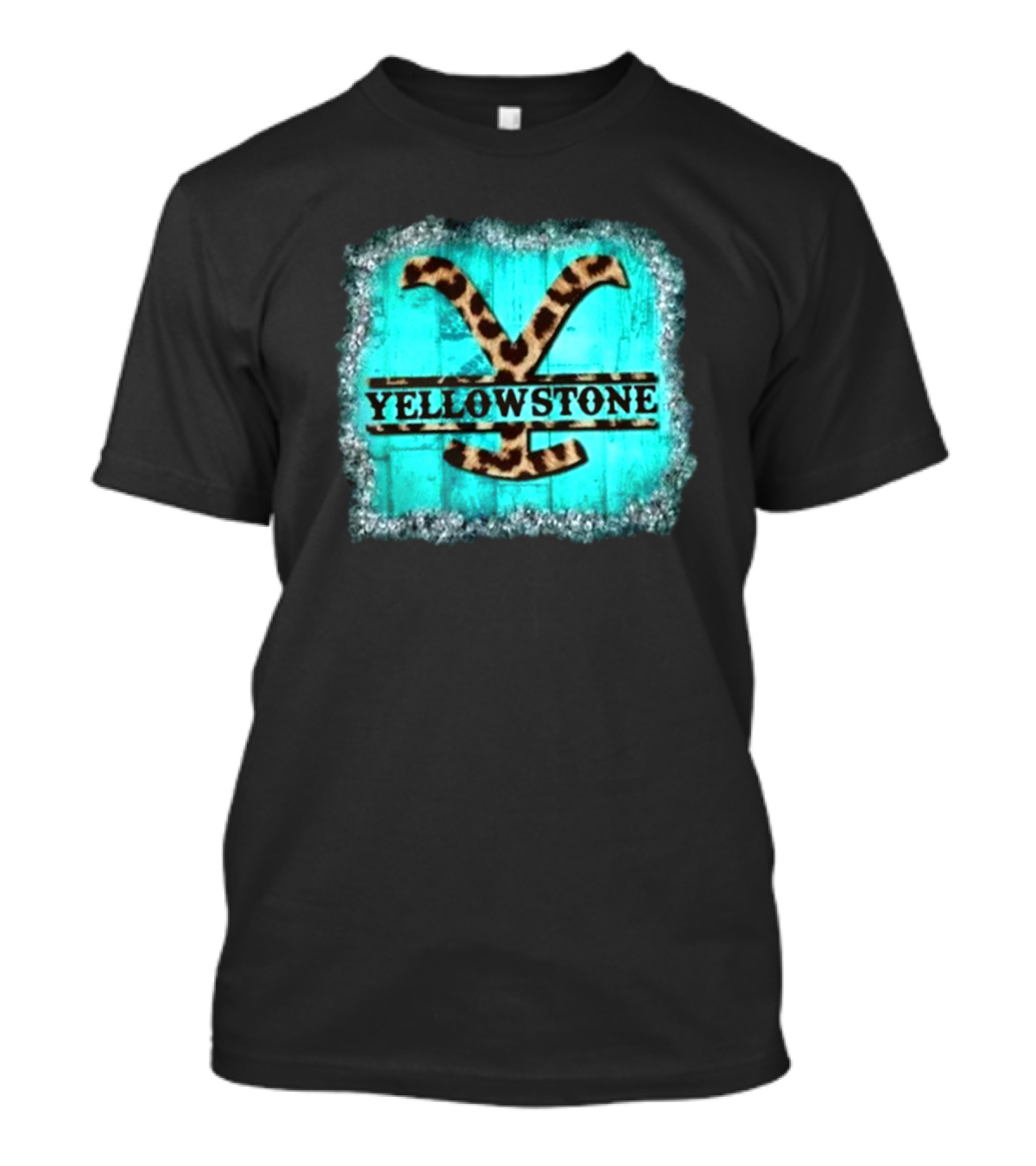 Yellowstone Turquoise Leopard Print T-Shirt