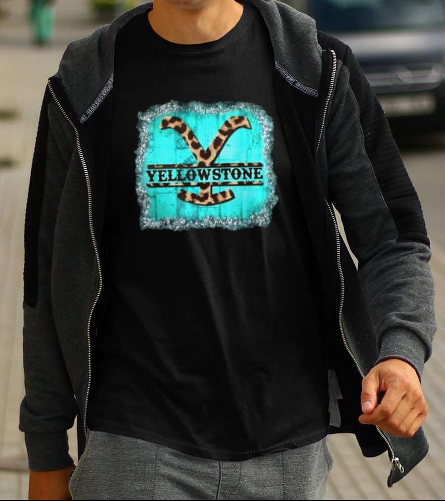 Yellowstone Turquoise Leopard Print T-Shirt