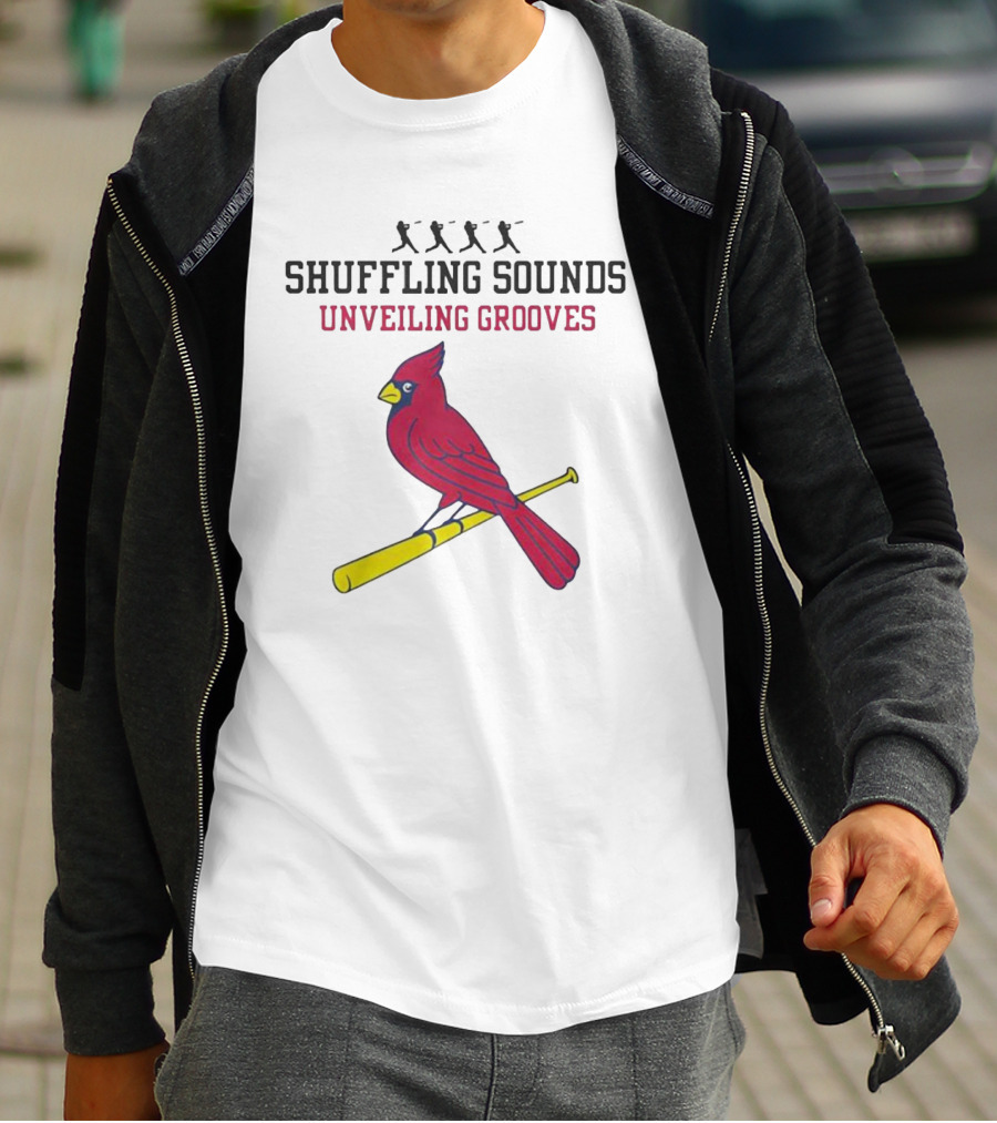 Cardinal Vibes Shuffling Sounds Unveiling Grooves T-Shirt