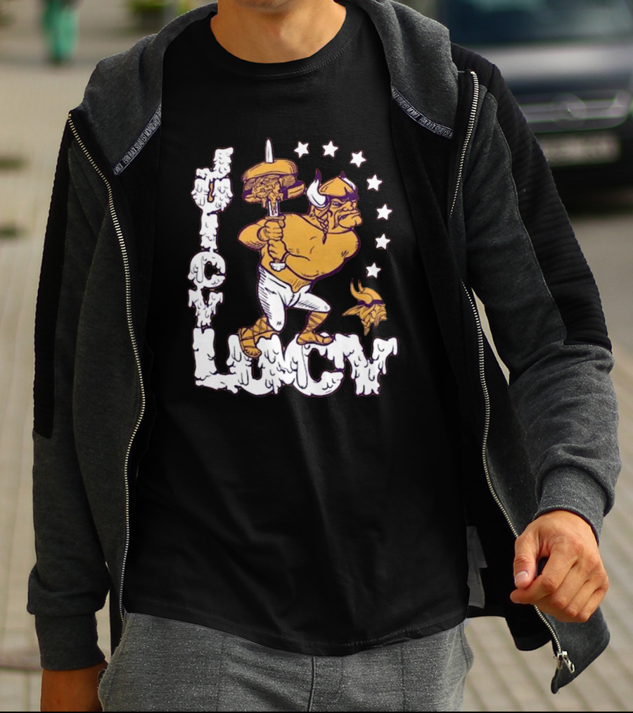 Juicy Lucy Gold Minnesota Vikings X Guy Fieri’s Flavortown Tri-Blend Homage NFL T-Shirt