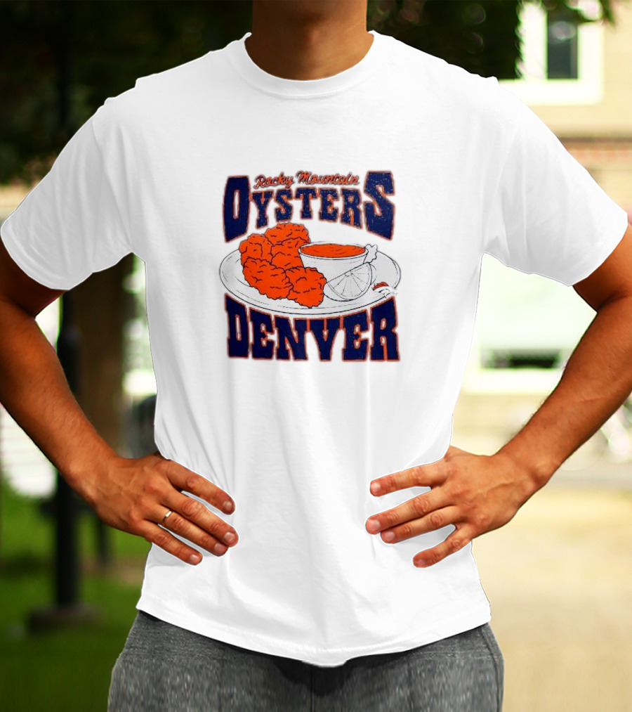 Rocky Mountain Oysters Denver Broncos NFL X Guy Fieri Flavortown Homage Gray Tri-Blend T-Shirt