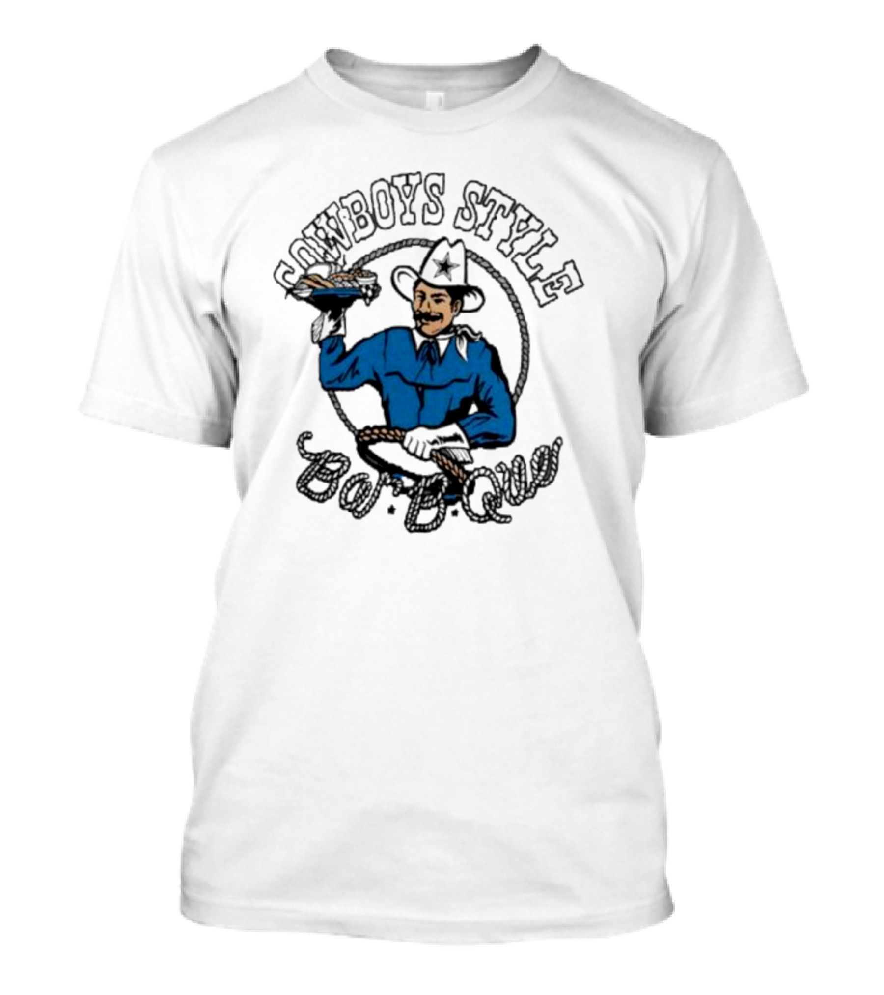 Cowboys Style Bar-B-Que Homage Royal Dallas Cowboys NFL X Guy Fieri’s Flavortown Tri-Blend T-Shirt