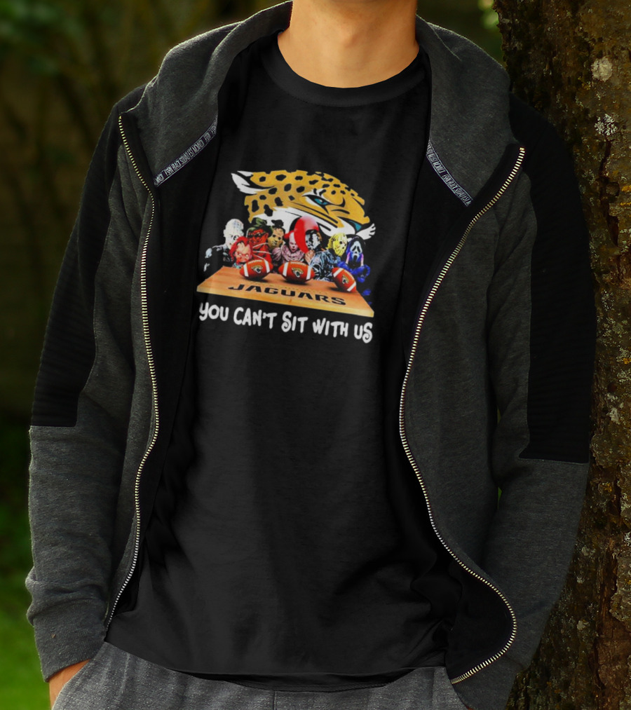Jacksonville Jaguars Horror Movie Characters You Can’t Sit With Us Jaguars Logo Football Scene T-Shirt