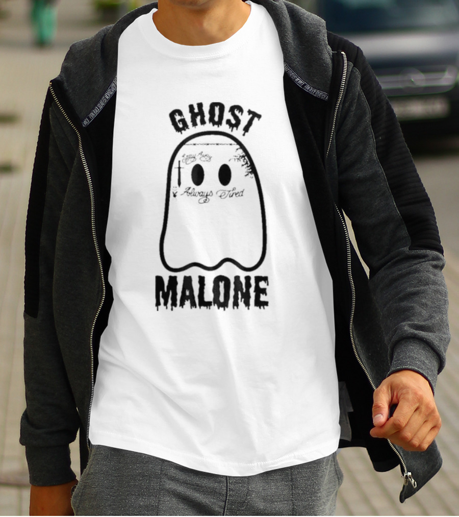 Ghost Malone Halloween Spooky Season Cute Fall Ghost T-Shirt